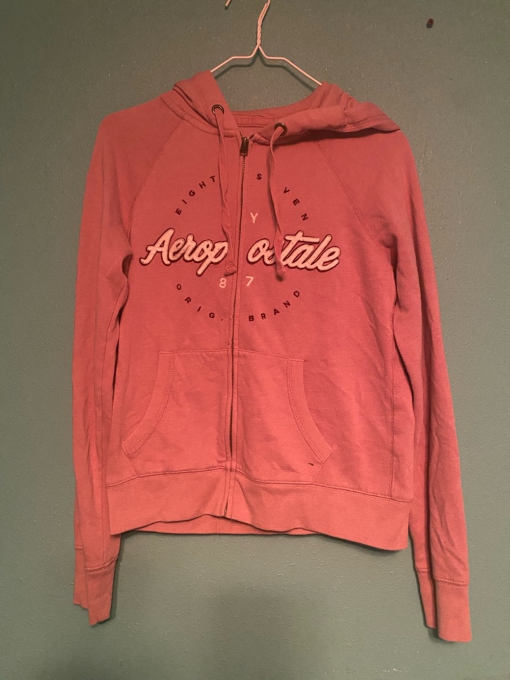 Aeropostale Dusty Rose Hooded Zip Sweatshirt